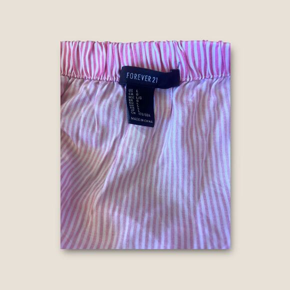 Forever 21 Pink Striped Crop Peasant Top - Picture 4 of 8